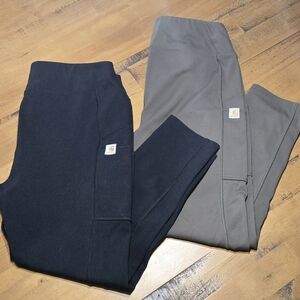 Carhartt, Black And Gray/Green Leggings. 24" Inseam